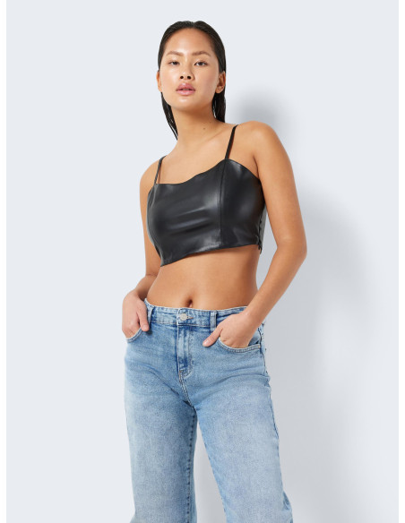 Noisy May - NMNOELLA STRAP PU CROP TOP