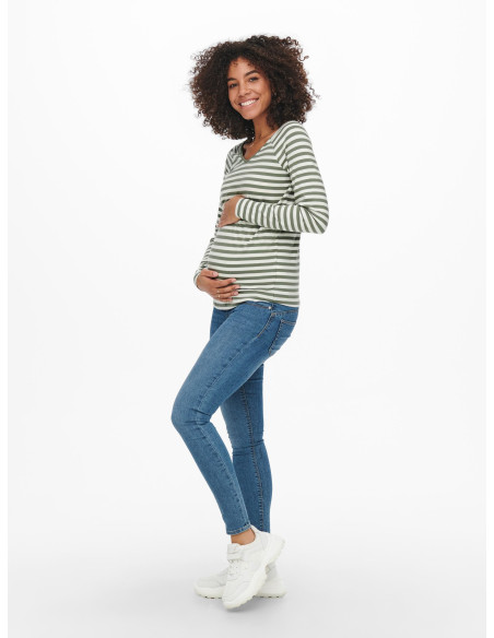 ONLY MATERNITY - OLMFIFI L/S V-NECK TOP BOX JRS