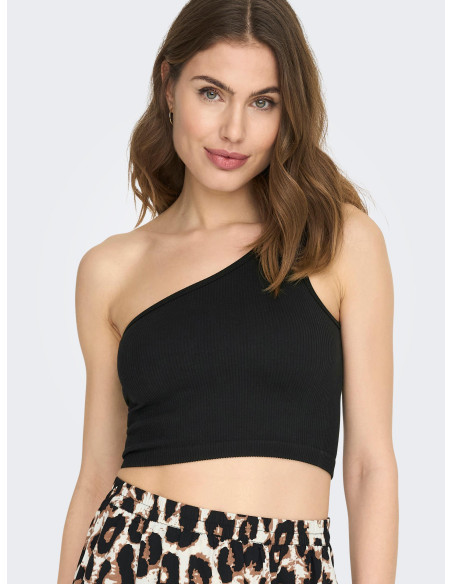 ONLY - ONLGWEN RIB ASYMMETRIC CROP TOP PNT