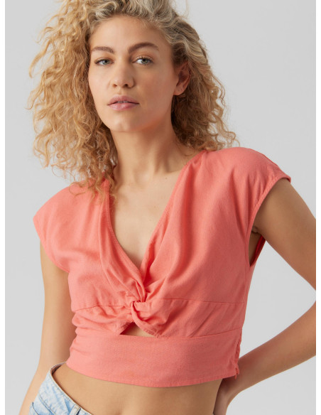 Vero Moda - VMJESMILO CROP TOP WVN GA