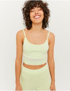 Tally Weijl - GREEN SLEEVELESS PRINTED CROP TOP