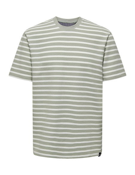 ONLY &amp; SONS - ONSKIAN REG SEERSUCKER STRIPE SS TEE