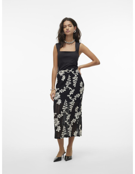 Vero Moda - VMCLARA H/W 7/8 EMB  SKIRT WVN POP2