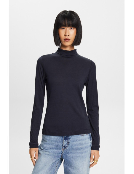 ESPRIT - Cotton-Blend Jersey Turtleneck