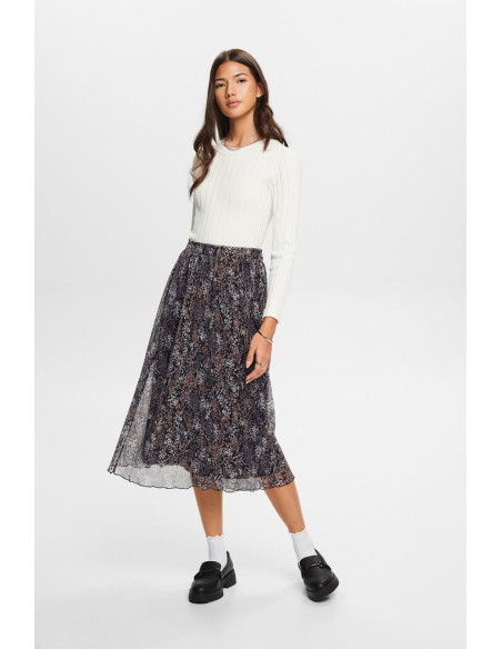 ESPRIT - Midi skirt with plissé pleats