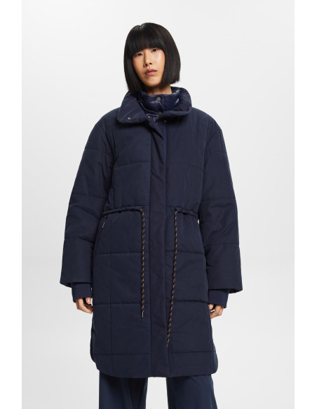 ESPRIT - Recycled: quilted coat with fleece lining