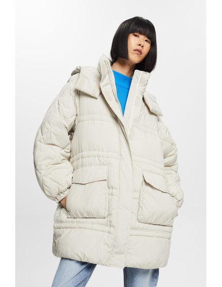 ESPRIT - Recycled: quilted coat with hood