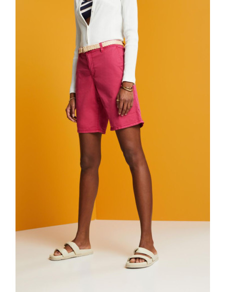 ESPRIT - Shorts with braided raffia belt