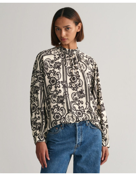 Gant - Lace Print Turtleneck Blouse