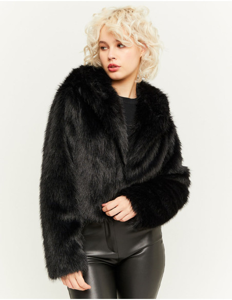 Tally Weijl - BLACK FAUX FUR JACKET