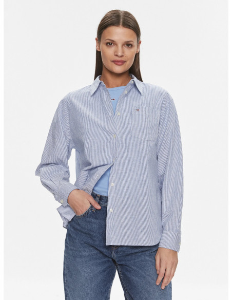 Tommy Jeans - TJW BOXY STRIPE LINEN SHIRT