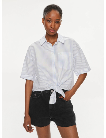 Tommy Jeans - TJW CRP FRONT KNOT STRIPE SHIRT