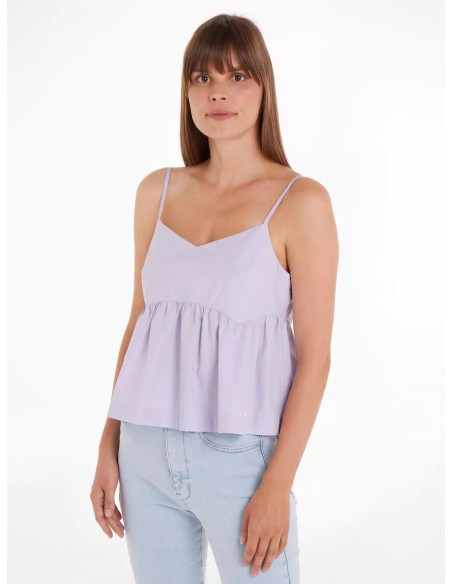 Tommy Jeans - TJW POPLIN BACK TIE STRAP TOP