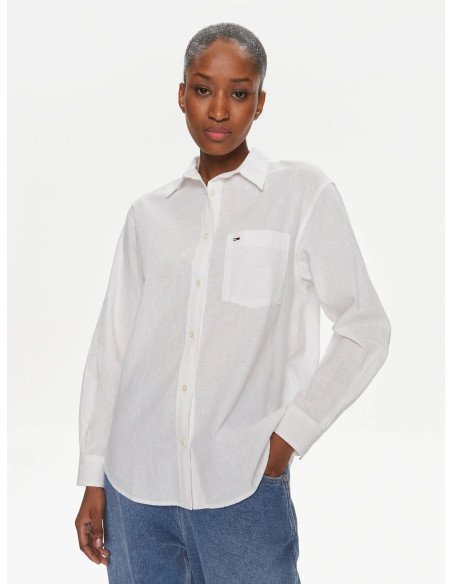 Tommy Jeans - TJW SOLID LINEN BLEND SHIRT