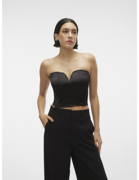 Vero Moda - VMSALLY CROPPED SIMILI CORSAGE WVN POP8