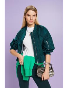 ESPRIT - Cropped Satin Bomber Jacket
