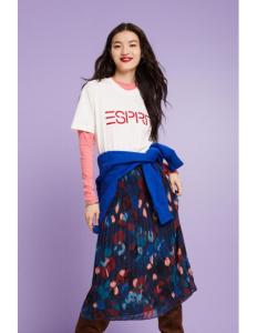 ESPRIT - Pleated Chiffon Midi Skirt