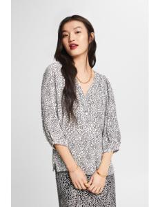 ESPRIT - Printed Crêpe V-Neck Blouse