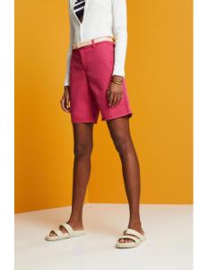 ESPRIT - Shorts with braided raffia belt