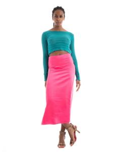 ONLY - ONLMAYRA HW LONG SATIN AOP SKIRT WVN