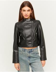 Tally Weijl - BLACK FAUX LEATHER BIKER JACKET