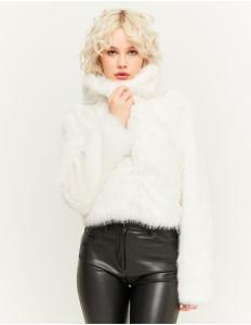 Tally Weijl - WHITE FAUX FUR JACKET