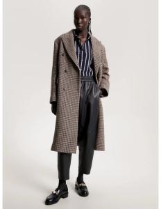 Tommy Hilfiger - CHECK WOOL BLEND DB LONG COAT