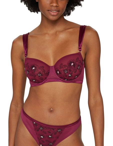 ESPRIT - Non-padded underwire bra with embroidery