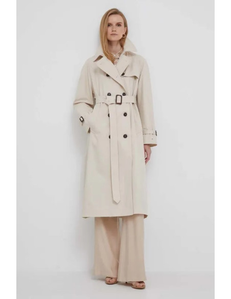 Tommy Hilfiger - PEACHED COTTON LONG TRENCH