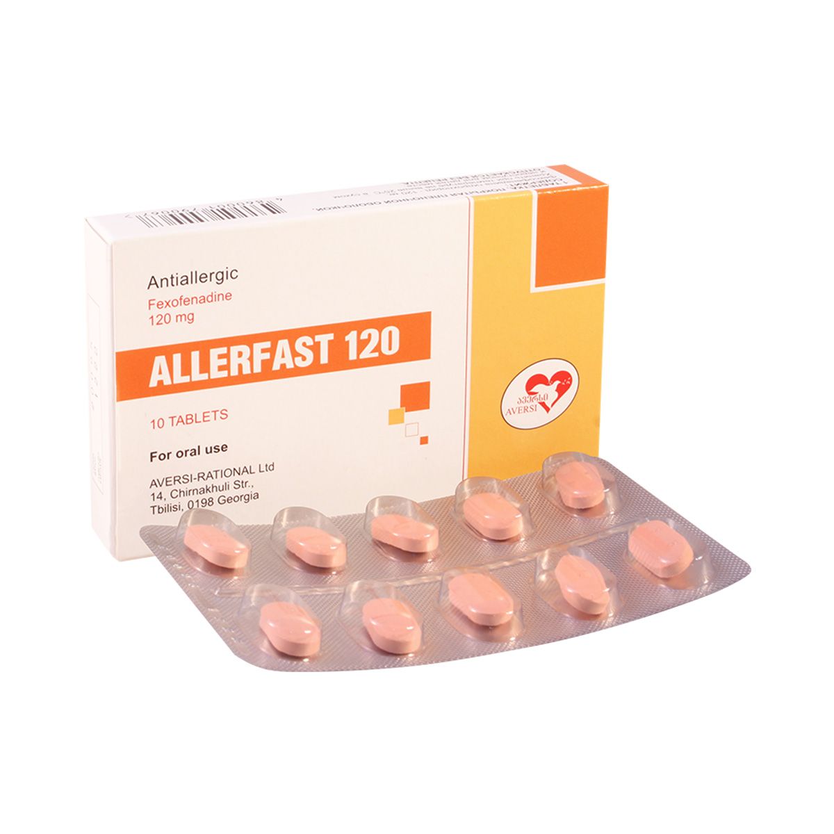 Allerfast - ალერფასტი 120 მგ. 10 ტაბლეტი