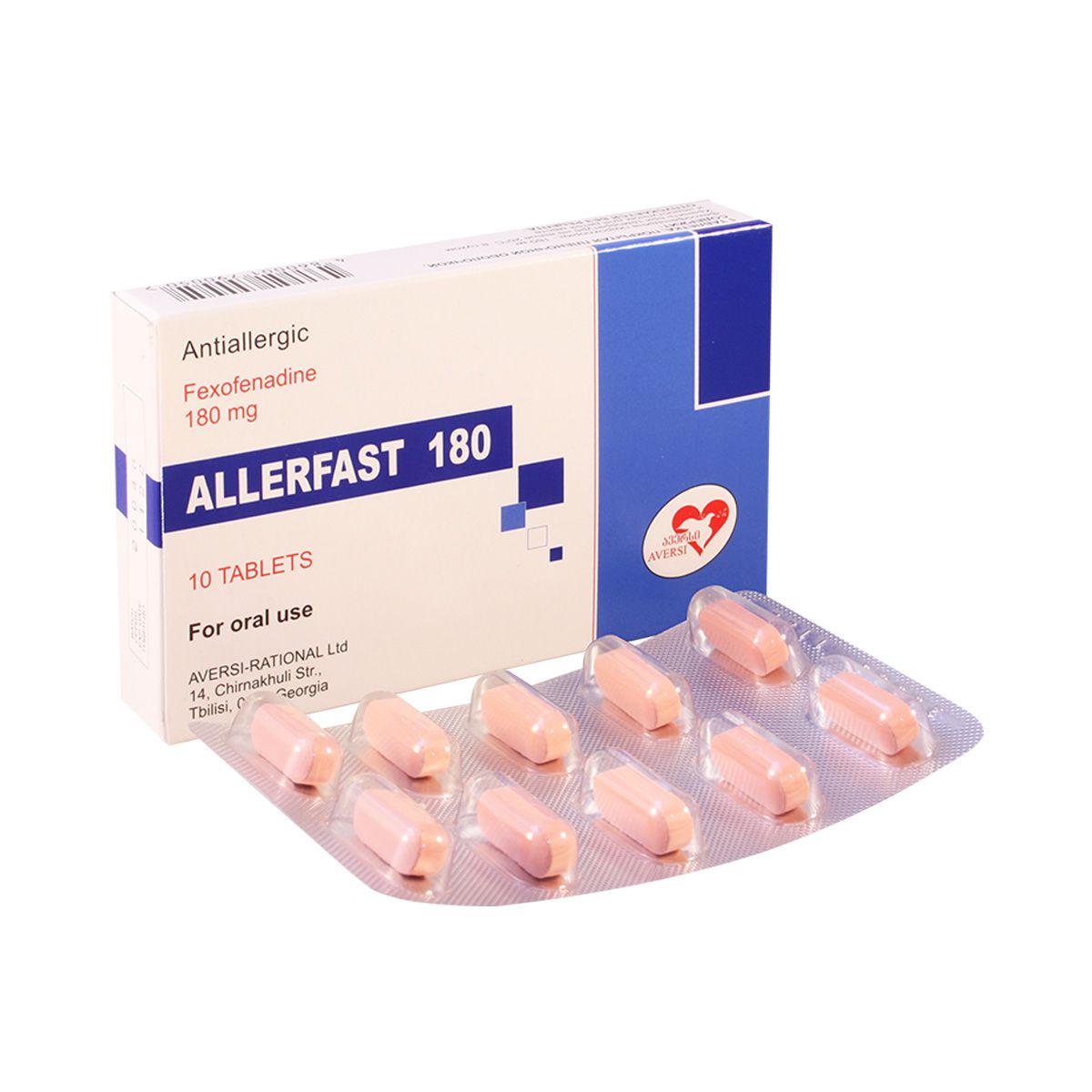 Allerfast - ალერფასტი 180 მგ. 10 ტაბლეტი