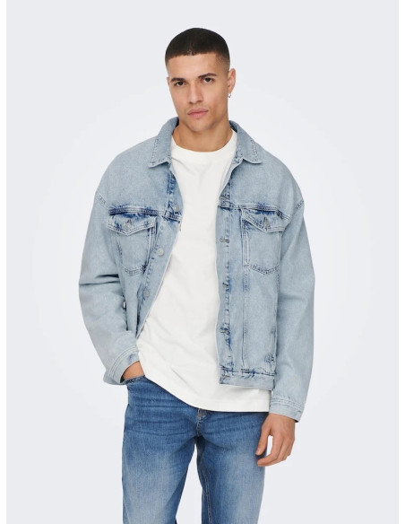 ONLY &amp; SONS - ONSRICK LIGHT BLEACHED 6723 DENIM JACKET