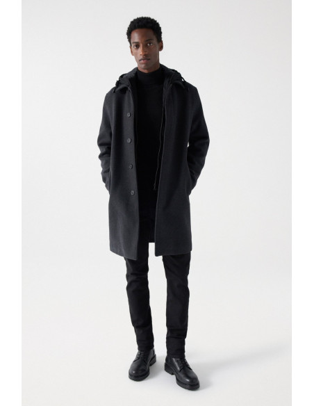 Salsa Jeans - HOOODED WOOL COAT