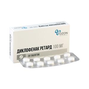 Diclofenac retard - დიკლოფენაკი რეტარდი 100მგ 20 ტაბლეტი 