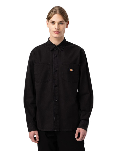 Dickies - DUCK CANVAS LS SHIRT STONE WASHED BLACK