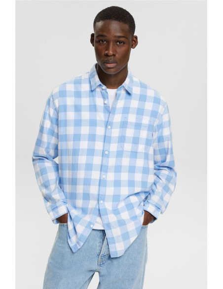 ESPRIT - Vichy-checked flannel shirt of sustainable cotton