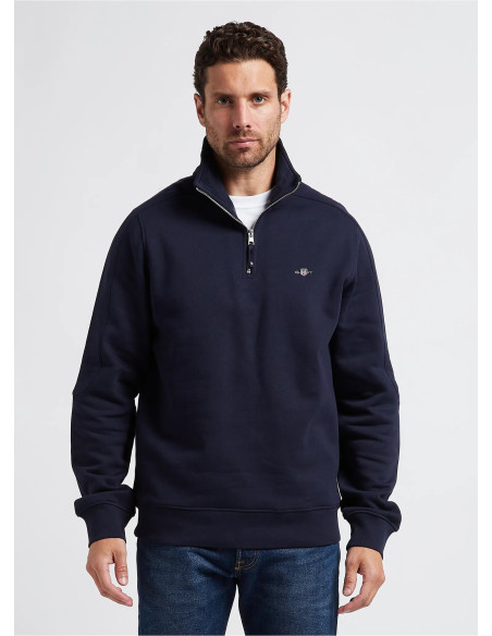 Gant - Blue High-neck cotton-blend sweater