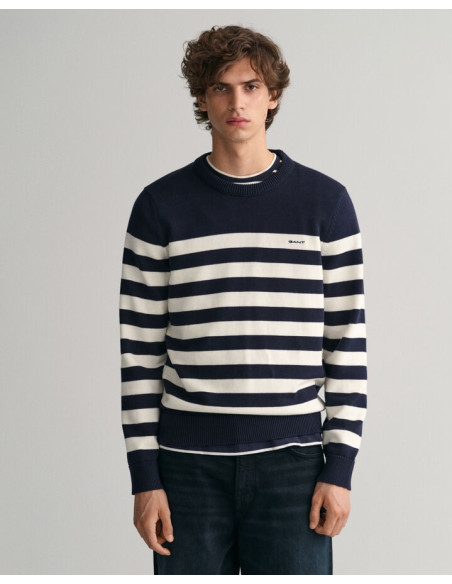 Gant - Breton Striped Crew Neck Sweater