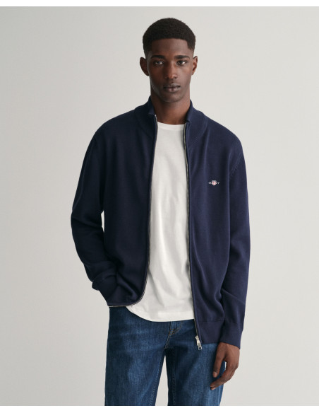 Gant - CASUAL COTTON ZIP CARDIGAN