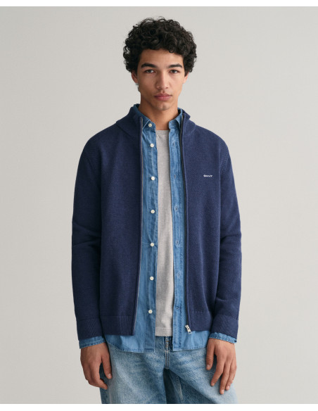 Gant - COTTON PIQUE ZIP CARDIGAN