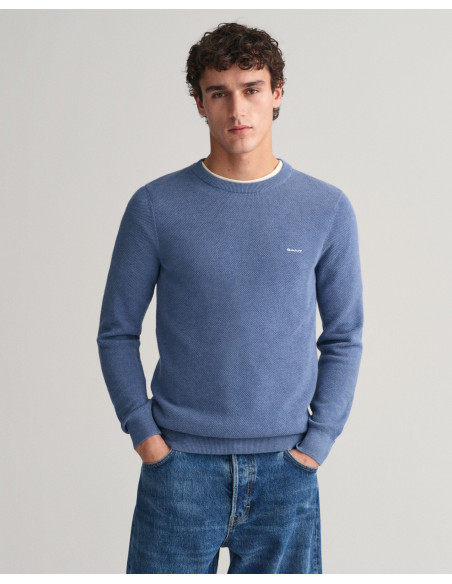 Gant - Cotton Piqué Crew Neck Sweater