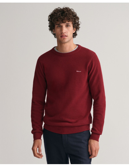 Gant - Cotton Piqué Crew Neck Sweater