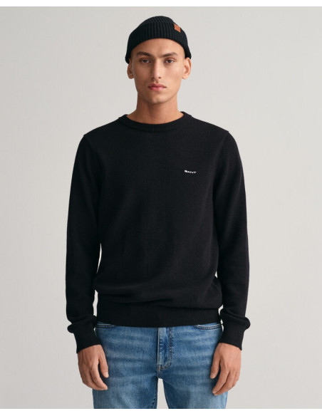 Gant - Cotton Piqué Crew Neck Sweater