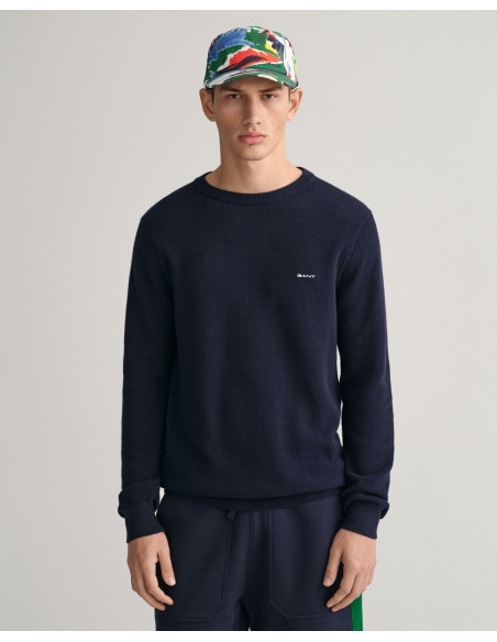 Gant - Cotton Piqué Crew Neck Sweater