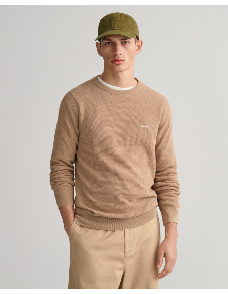 Gant - Cotton Piqué Crew Neck Sweater