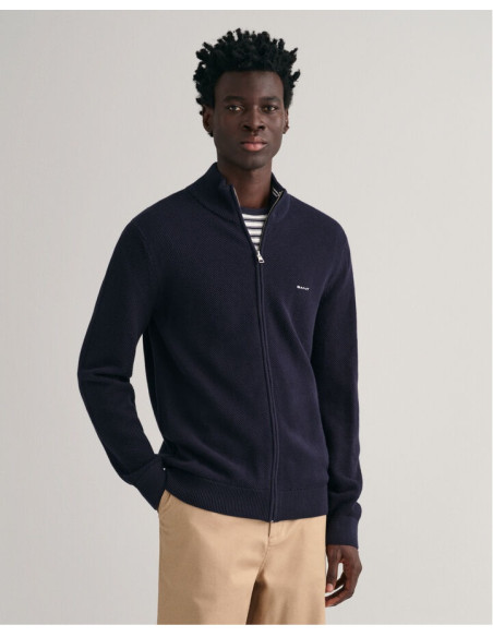 Gant - Cotton Piqué Zip Cardigan