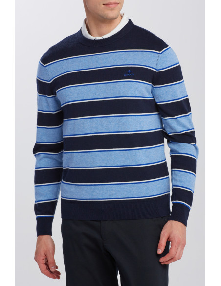 Gant - D1. COTTON MERINO STRIPE CREW