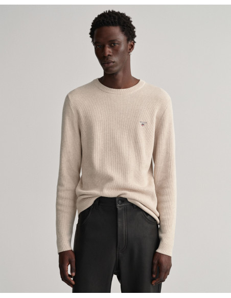 Gant - D1. RIB TEXTURE C-NECK