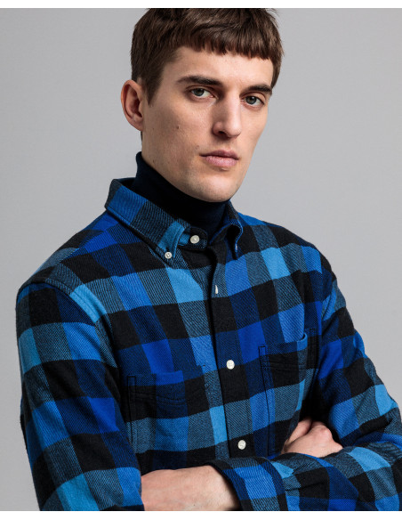 Gant - D2. FLANNEL MELANGE CHECK REG BD