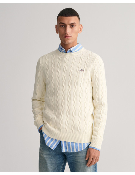 Gant - Gant Cotton Cable C-Neck Blushing Pink